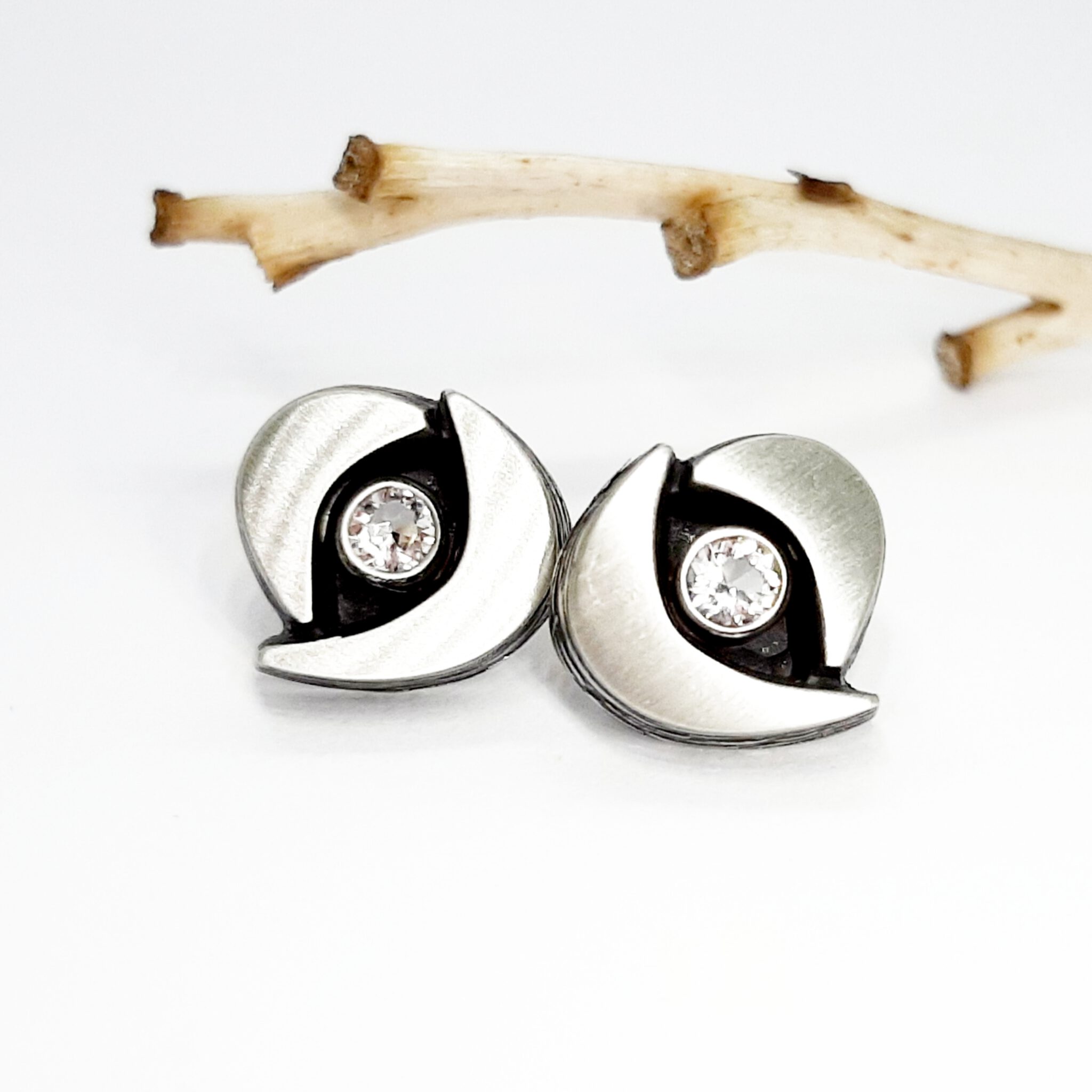 Nordform Ohrstecker (Auge) Bergkristall Silber