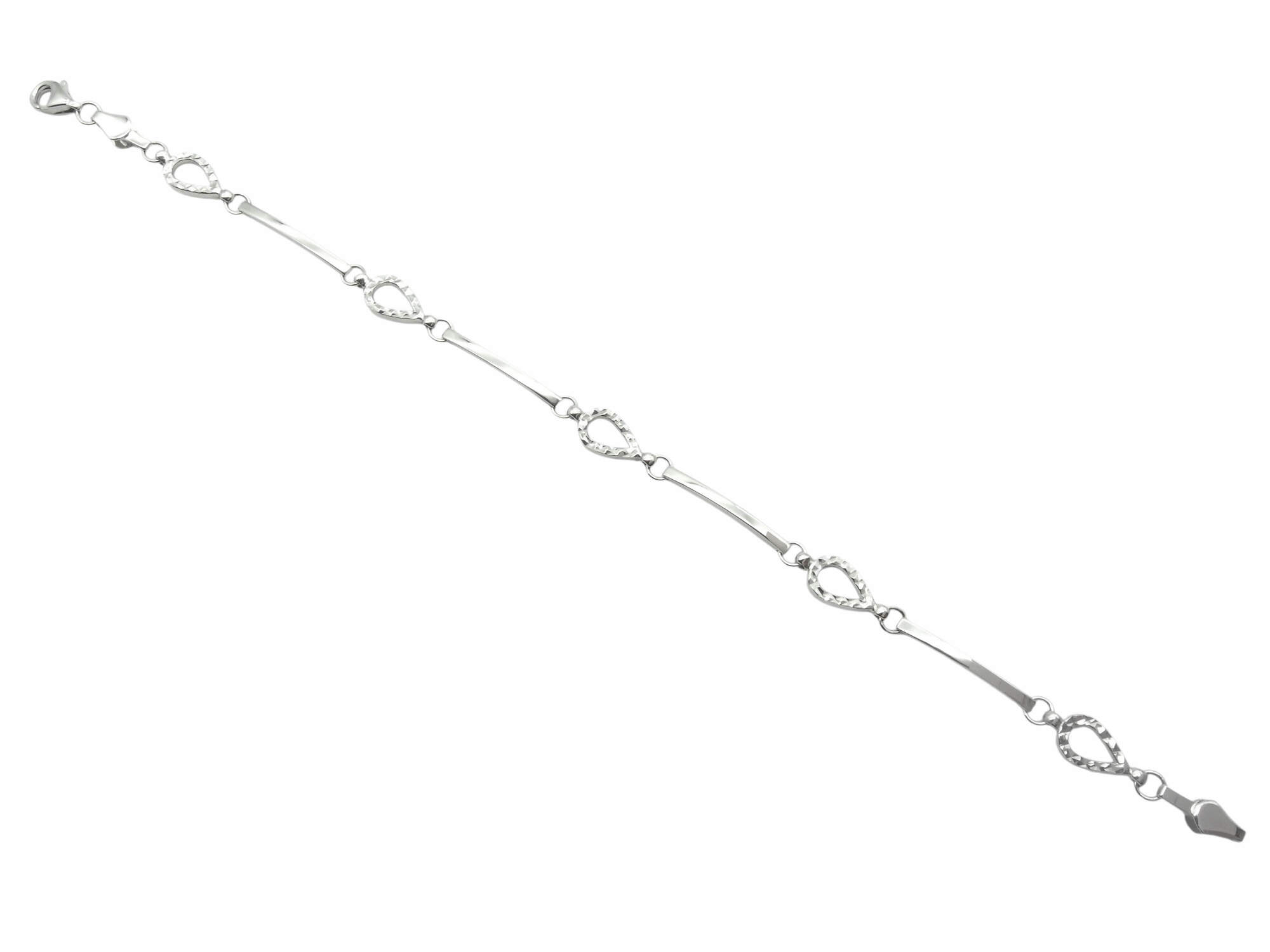 585 Weißgold Armband 19cm