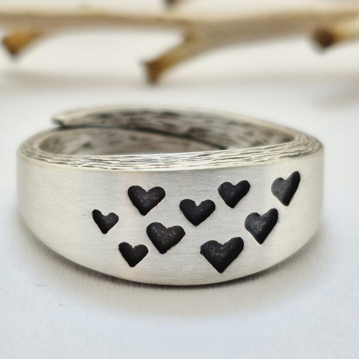 Nordform Bandring Herzen 8mm Silber
