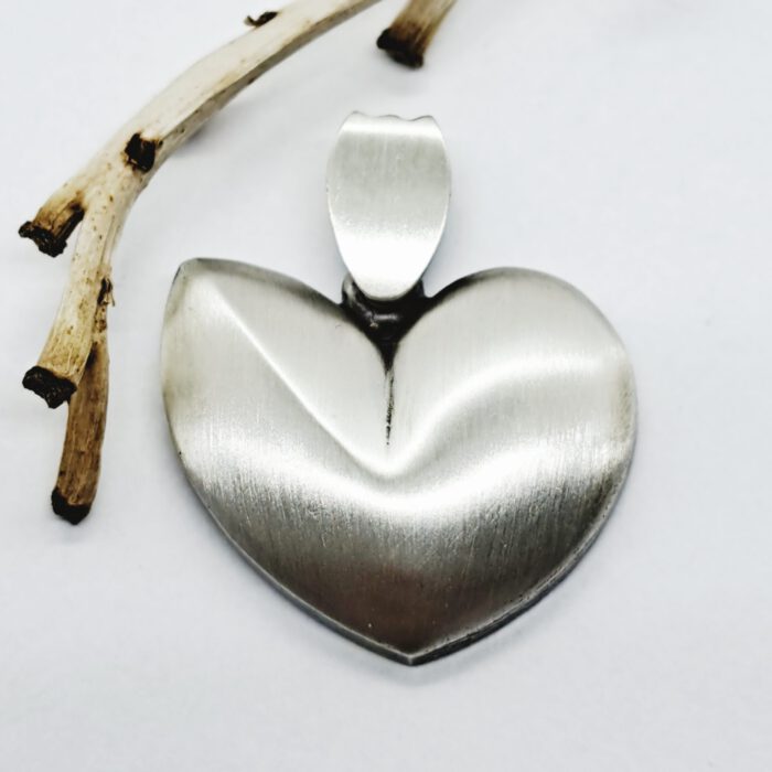 Nordform Unsymmetrischer Herz-Anhänger Silber (23x28mm)