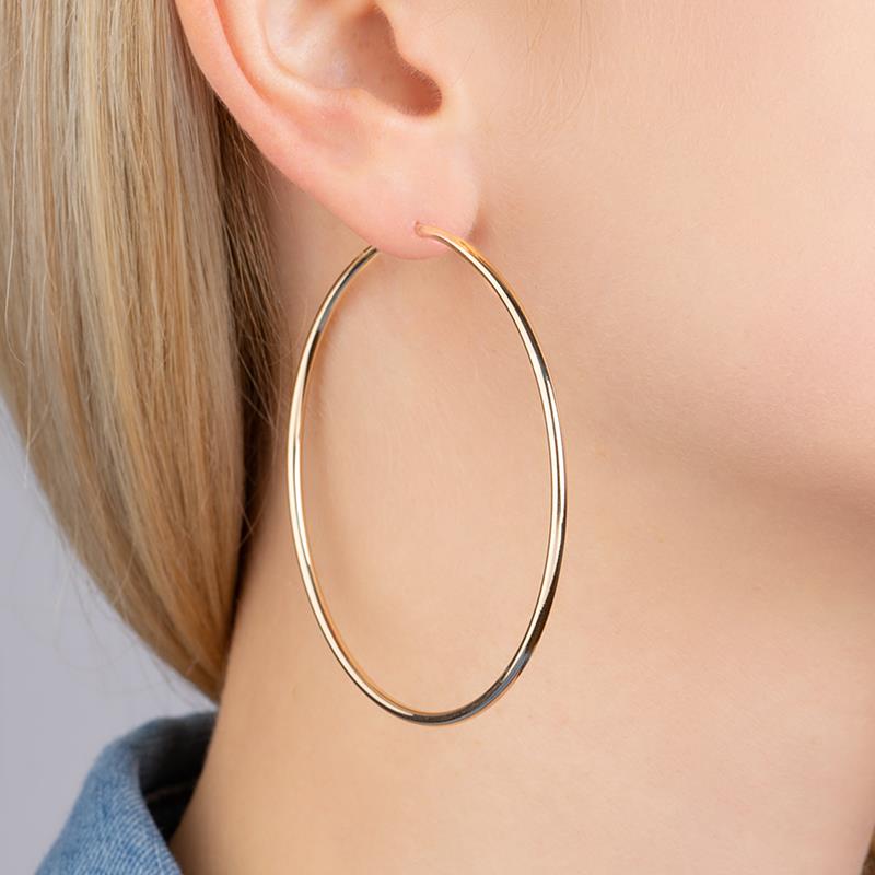 Große Creolen Ohrringe mit 3 Micron 750er Vergoldung