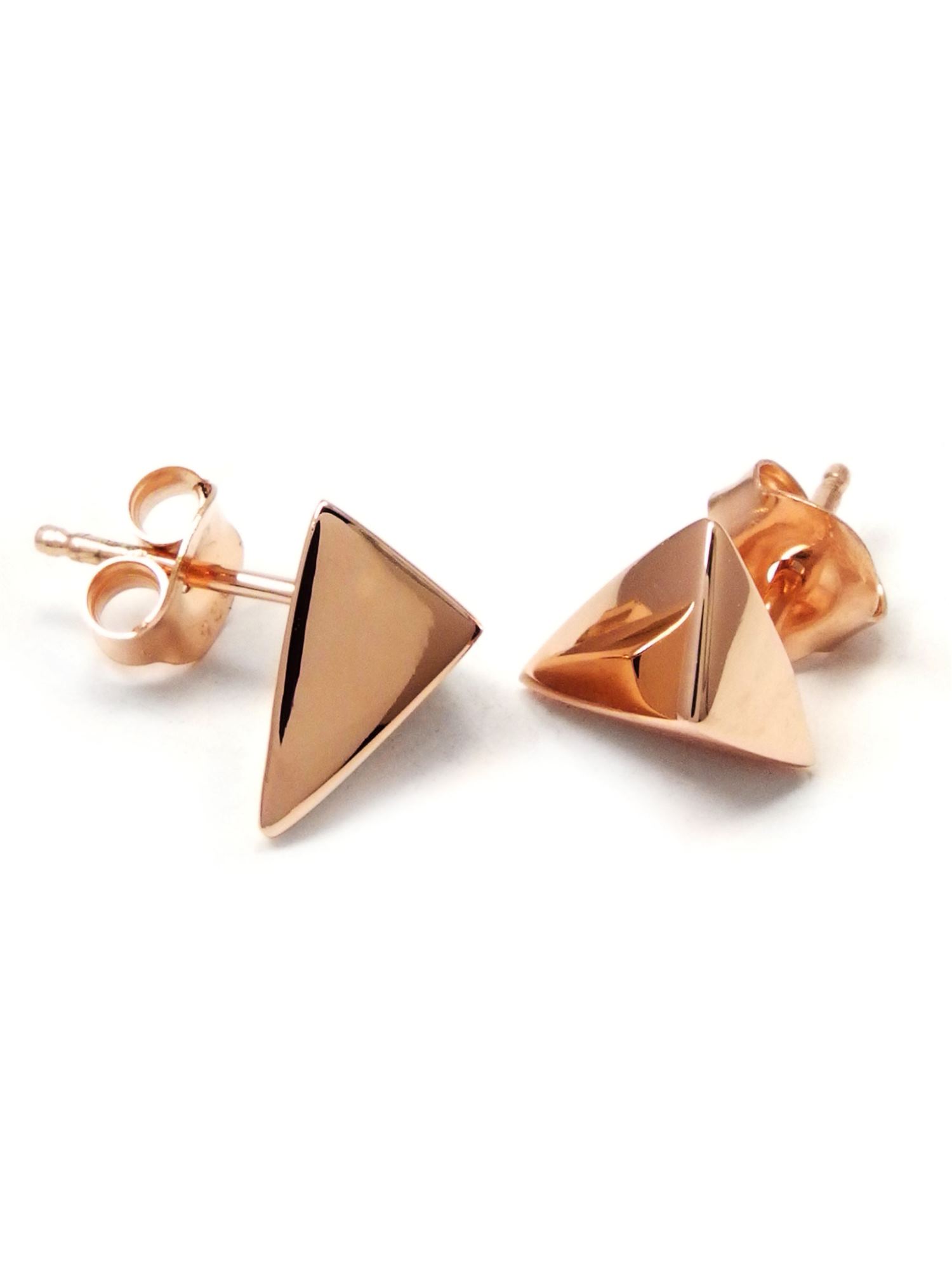 Pyramidenförmige Damenohrstecker in 925/Silber - Rosévergoldet