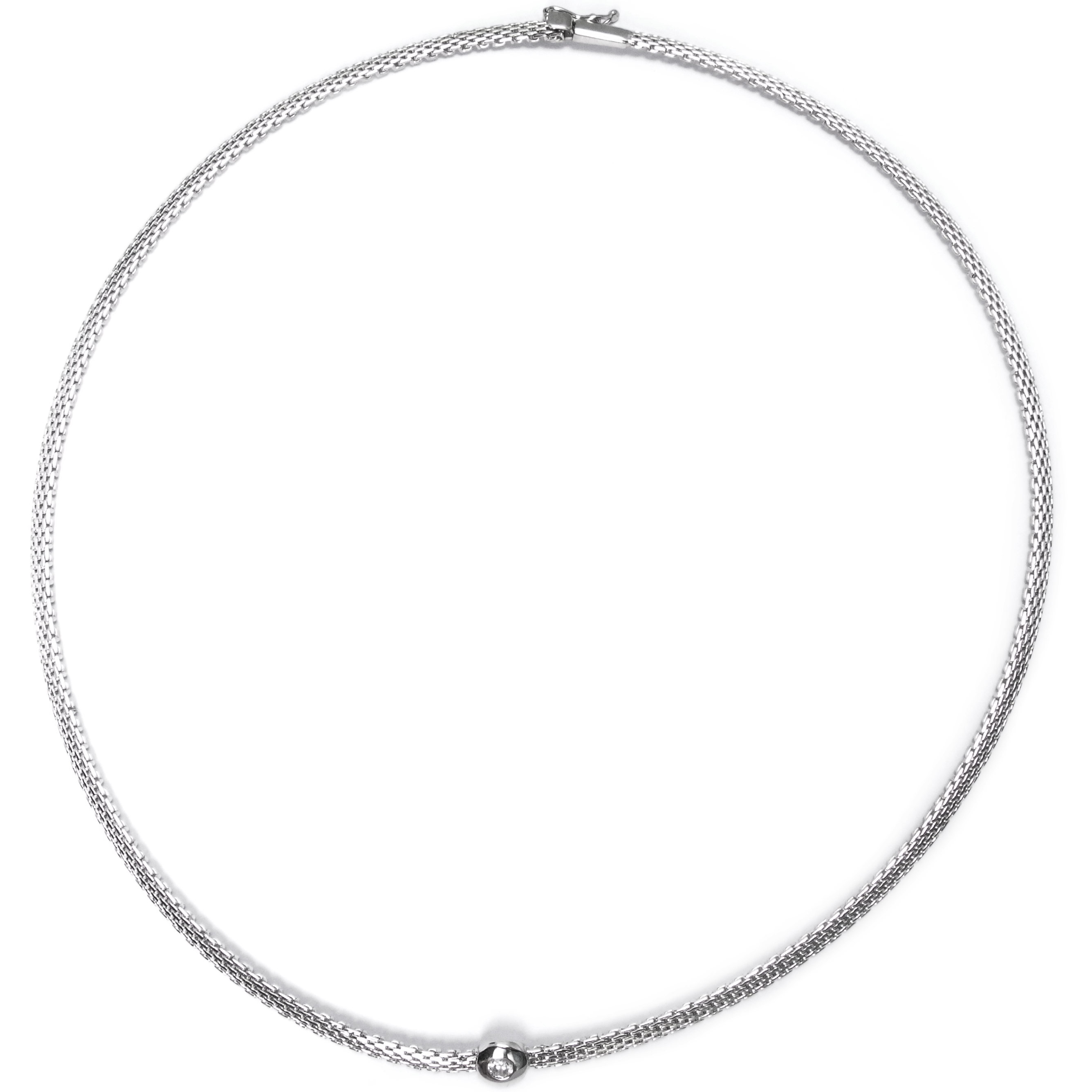 CEM Flaches Damen-Collier 925/ Silber mit Zirkonia
