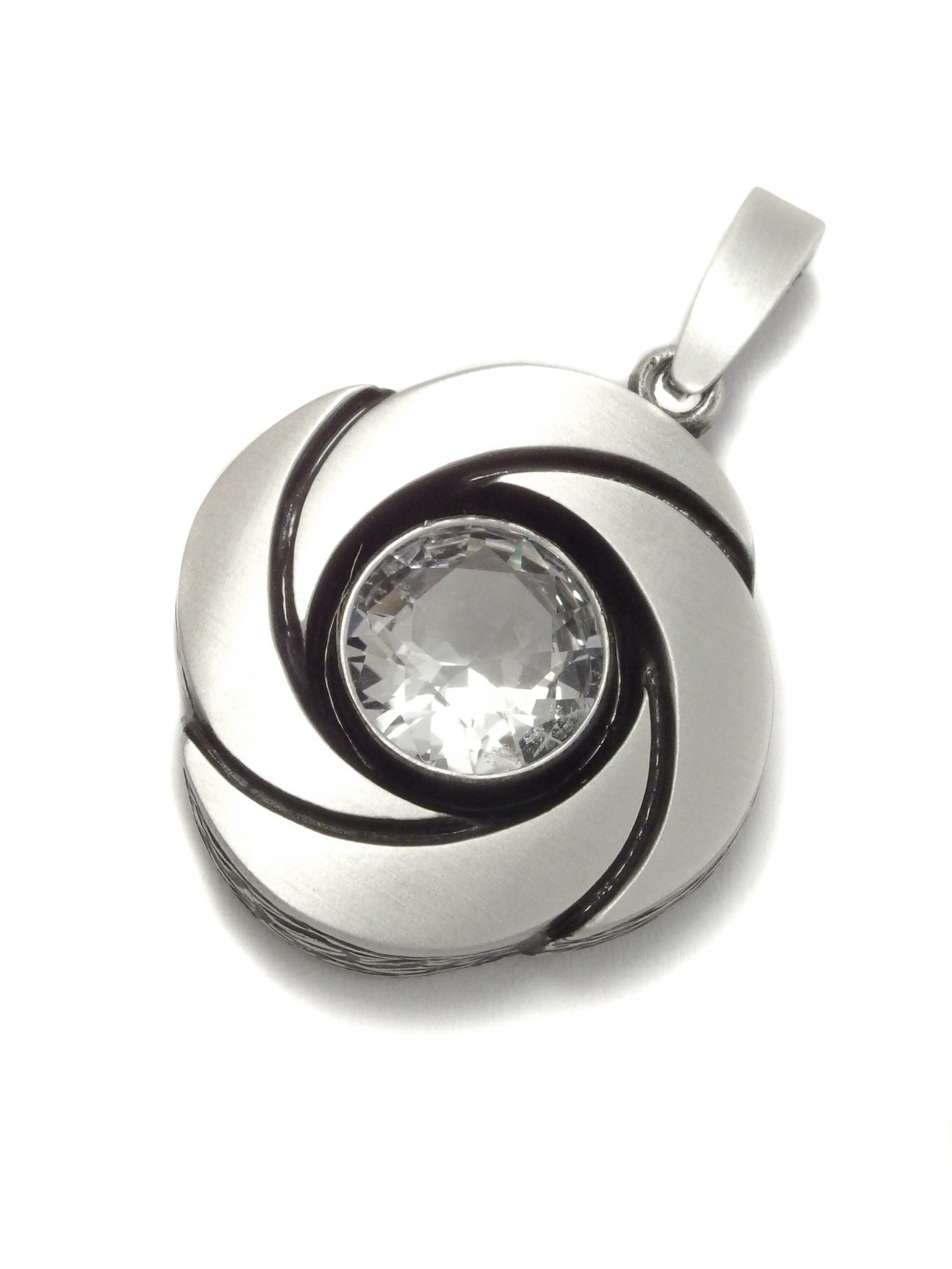 Nordform Anhänger Rund (Ø 25mm) in Silber mit Bergkristall
