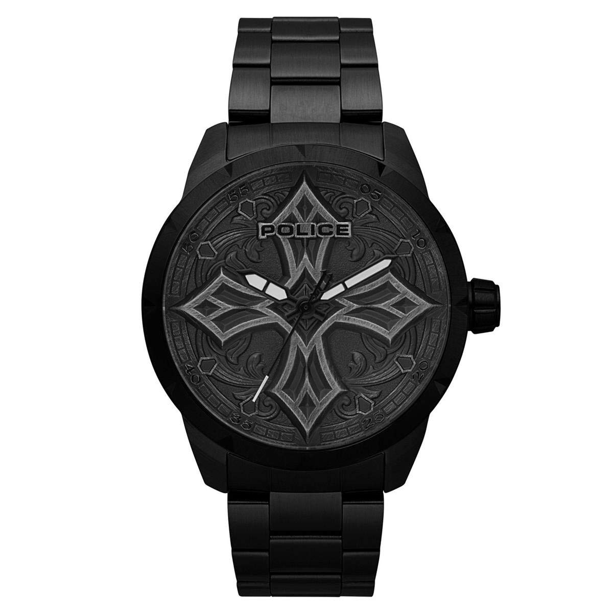 Police Herren Analog Quarz Uhr mit Edelstahl Armband PL15396JSB.57M