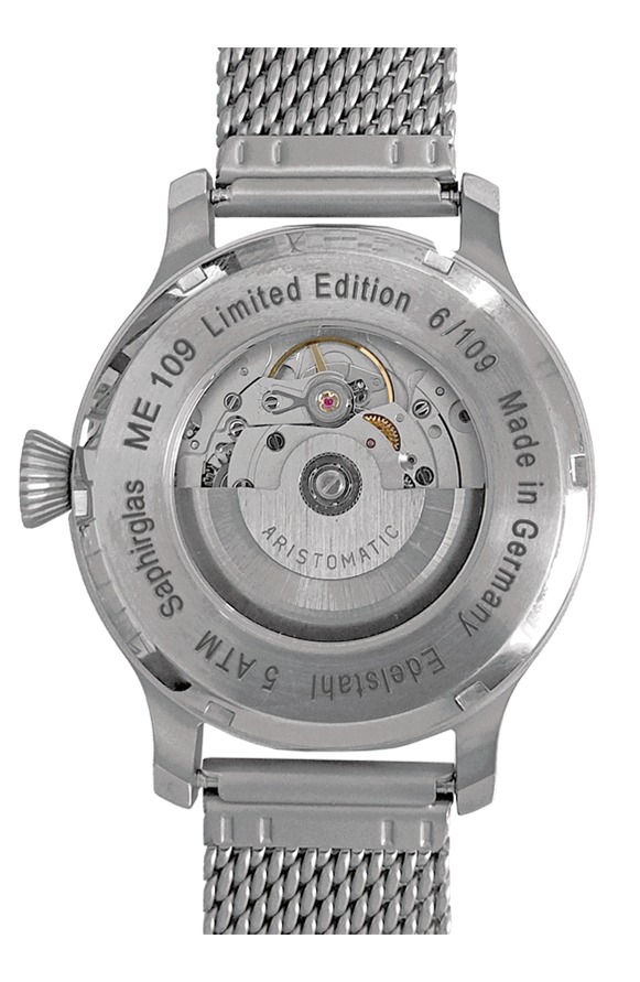 Messerschmitt ME 109 limitierte Fliegeruhr Edelstahl Milanaiseband 5atm ARISTOMATIC SW 200