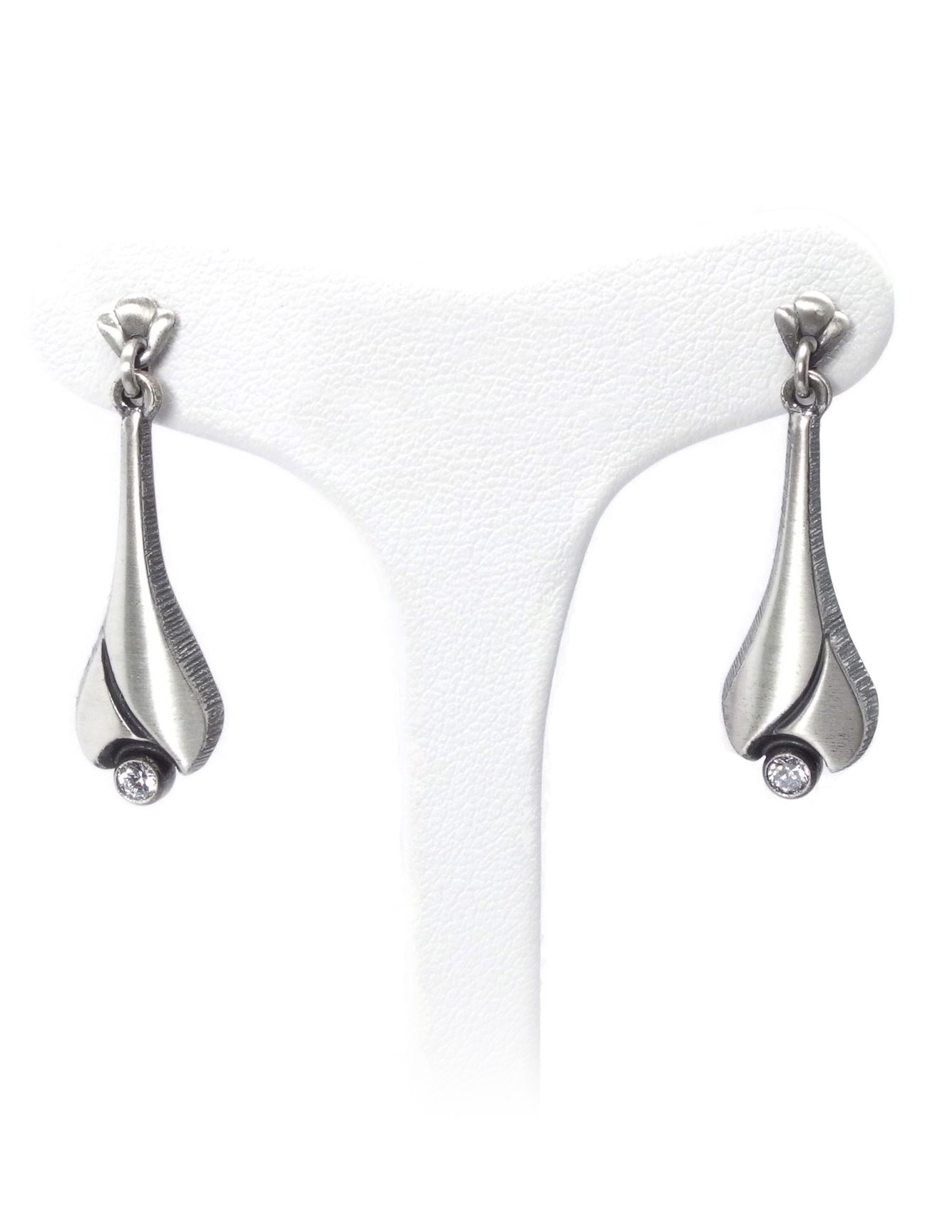 Nordform Damen Ohrhänger in Silber mit Bergkristall - Länge: ca 3,5 cm