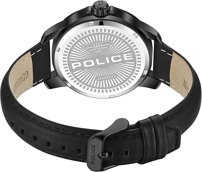 Police Herren-Uhr Mensor Schwarz Gelasertes Glas