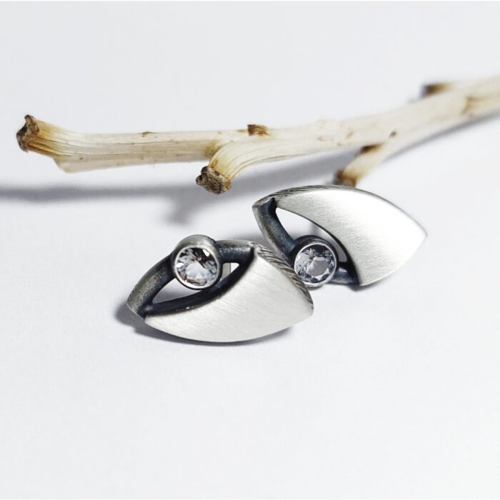 NordformSegel-Förmige Ohrstecker Silber Bergkristall