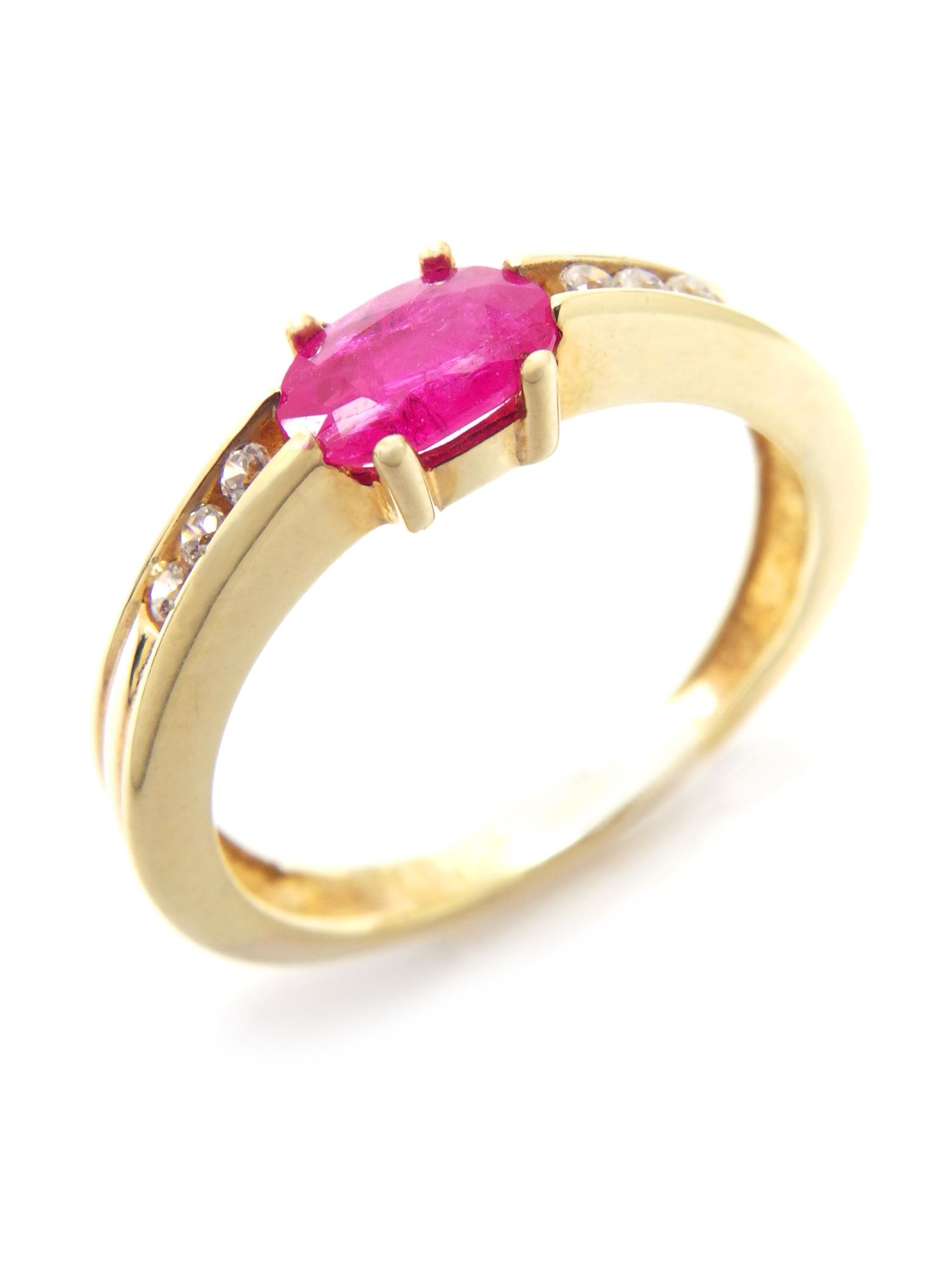 Damenring 333/ Gelbgold mit Echt Rubin & Zirkonia Gr. 55 Damenring 333/ Gelbgold mit Echt Rubin & Zirkonia Gr. 55