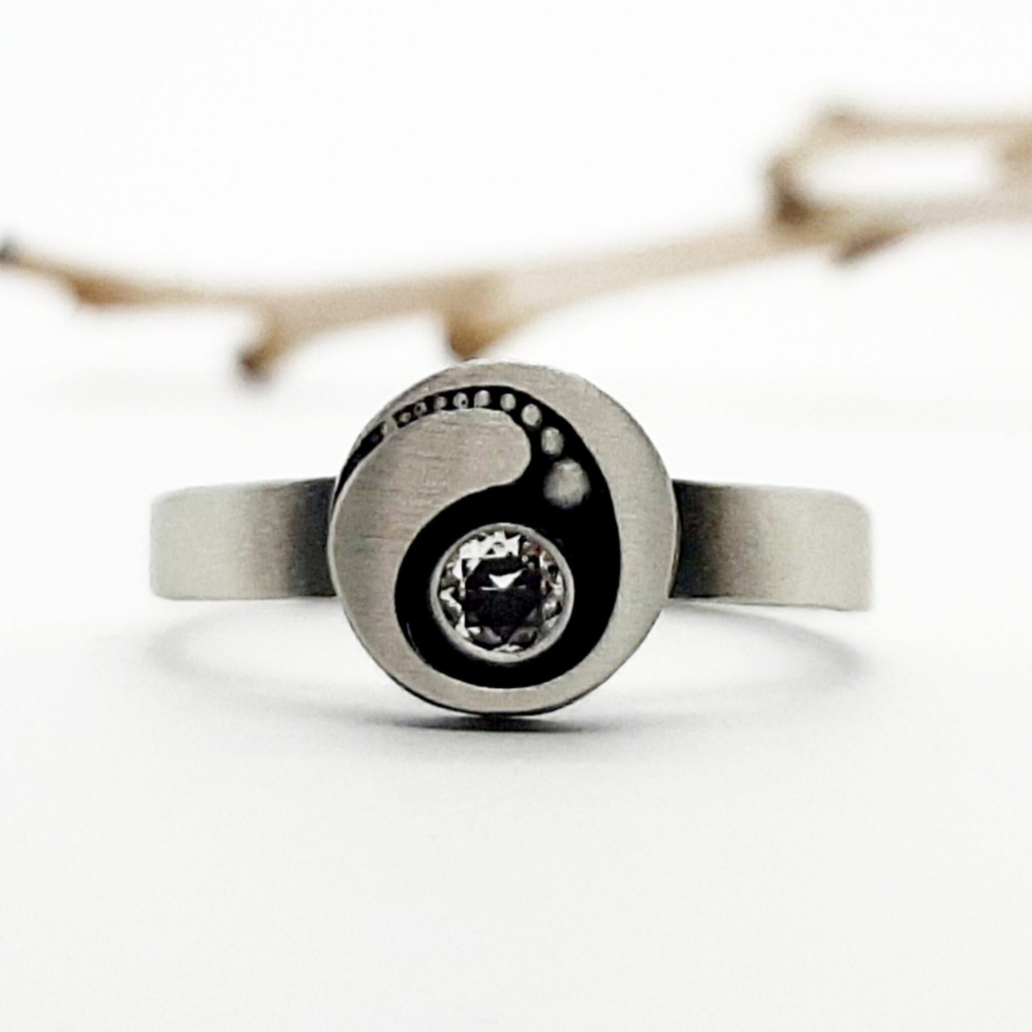 Nordform Ring (Sternensystem) Kopf Ø7mm Silber Bergkristall