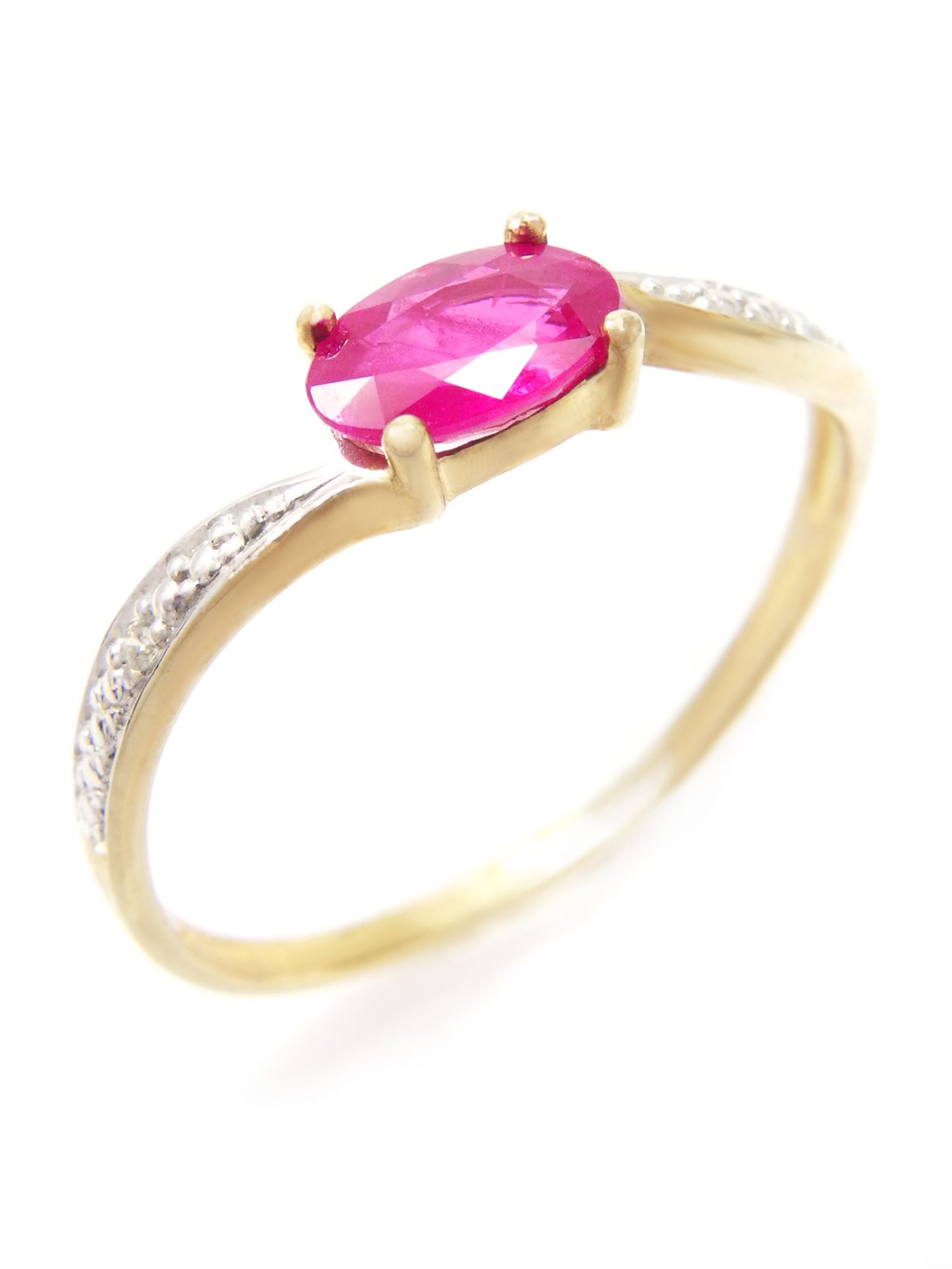 Damenring 333/ Gold mit Echt Rubin & Brillianten Gr. 58 Damenring 333/ Gold mit Echt Rubin & Brillianten Gr. 58