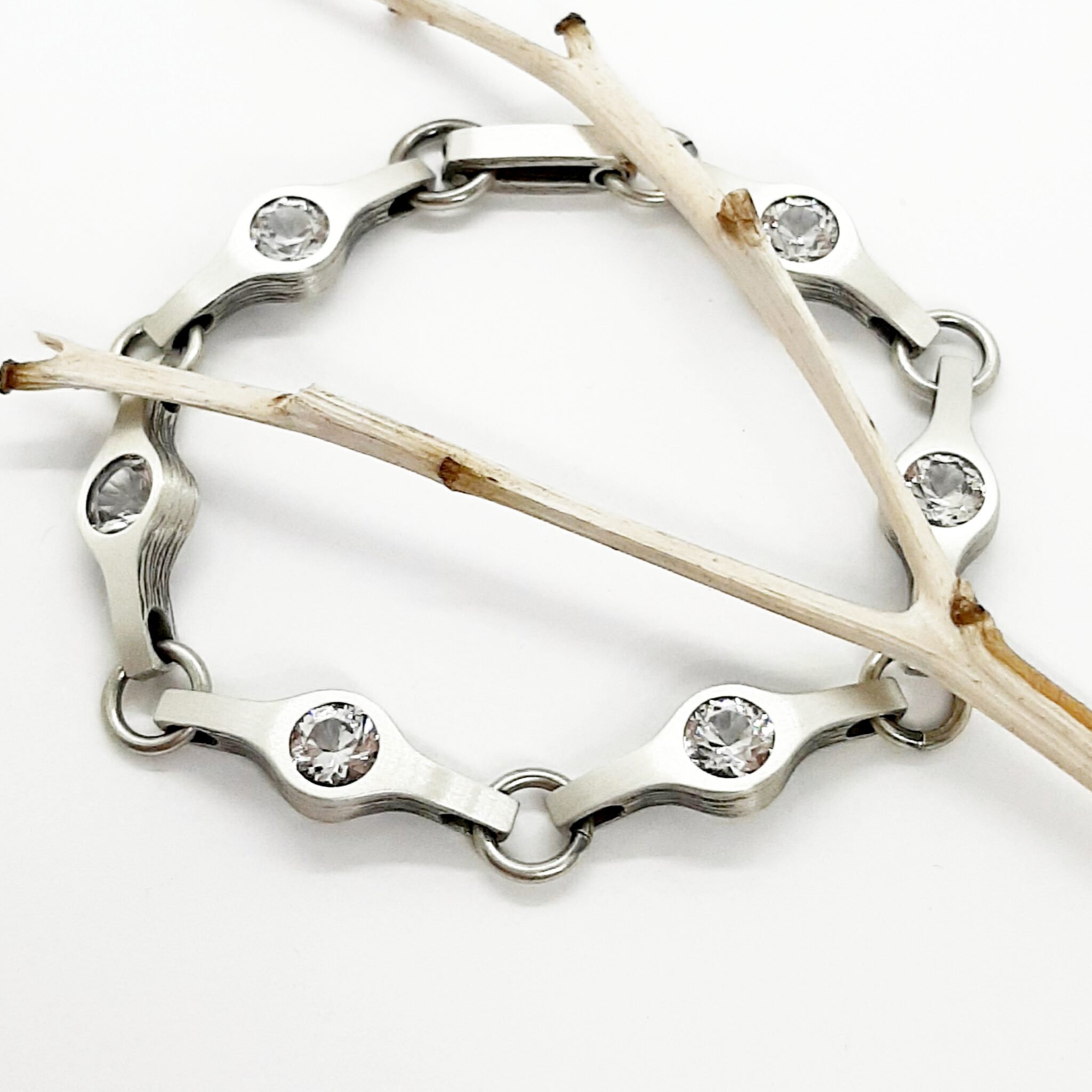 Nordform Armband mit Gliedern in Traubenform Silber Bergkristall