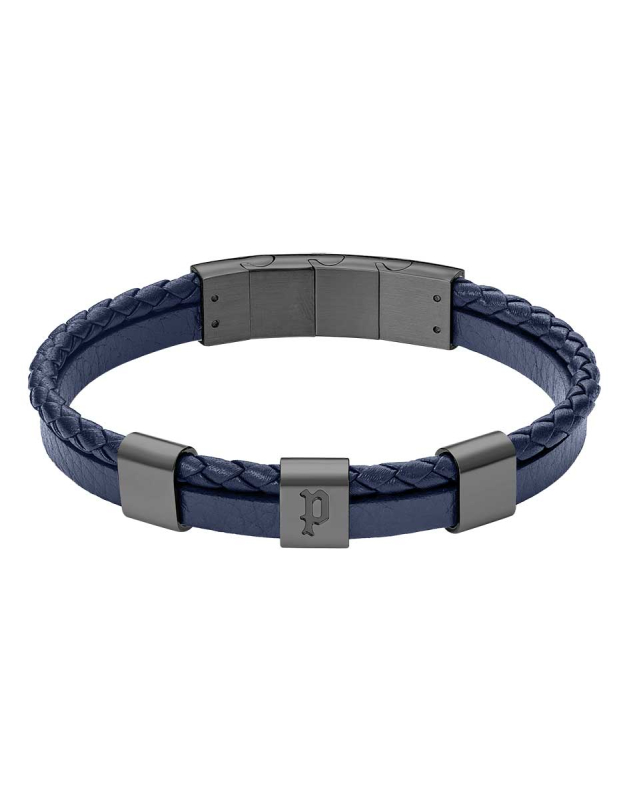 Police Unity Armband für Männer Dunkelblau/ Silber