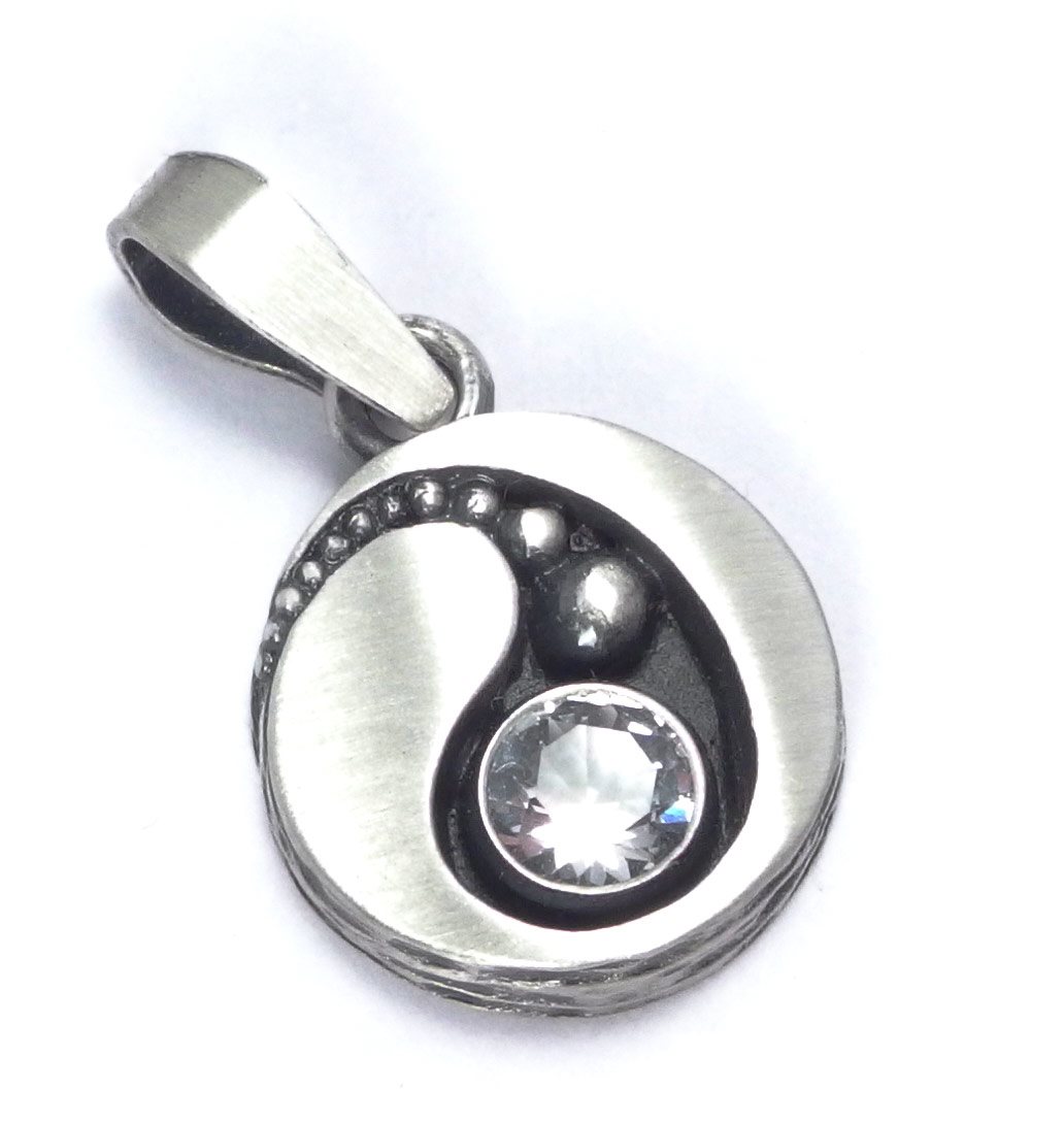 Nordform Anhänger (rund) Silber mit Bergkristall
