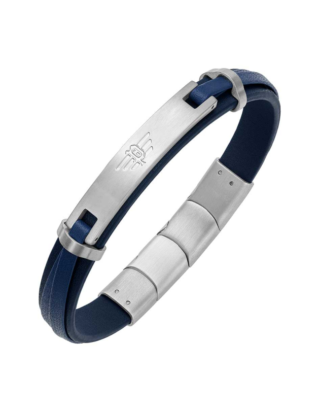 Police Looper Armband Blau für Männer 19 cm