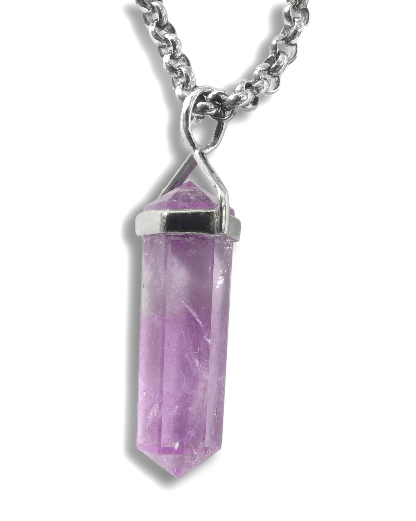 Amethyst Anhänger an 70 cm Ankerkette