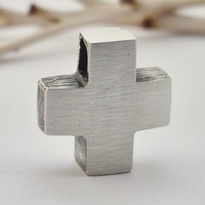 Nordform Mini Kreuz-Anhänger Silber Gebürstet (17x17mm)