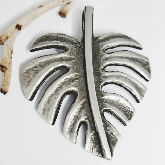 Nordform Großer Trollblatt (Monstera) Anhänger Silber (44x37mm)