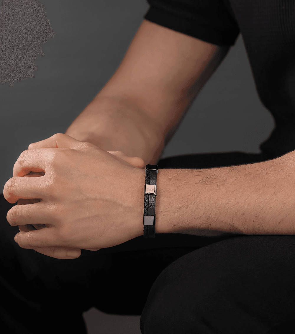 Police Unity Armband für Männer Dunkelblau/ Silber
