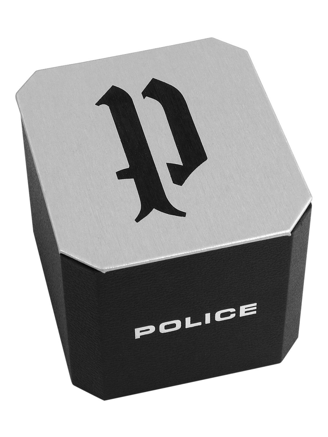 Police Herren-Uhr Schwarzes Gehäuse Analog Quarz Lederarmband Braun