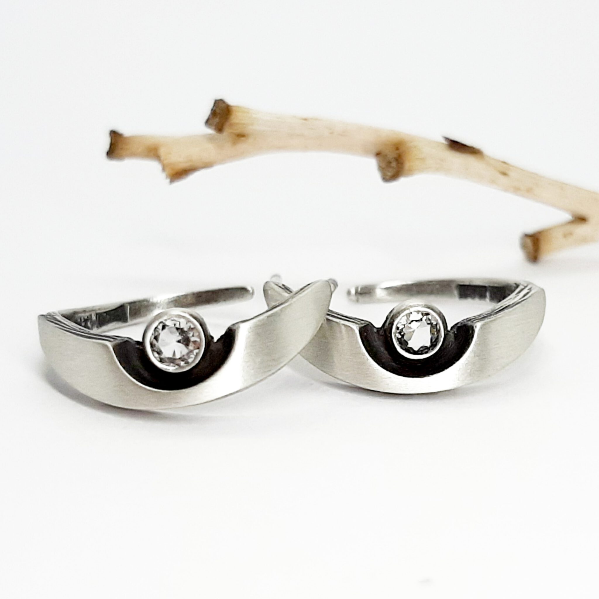 Nordform Stecker-Creole Bergkristall Silber