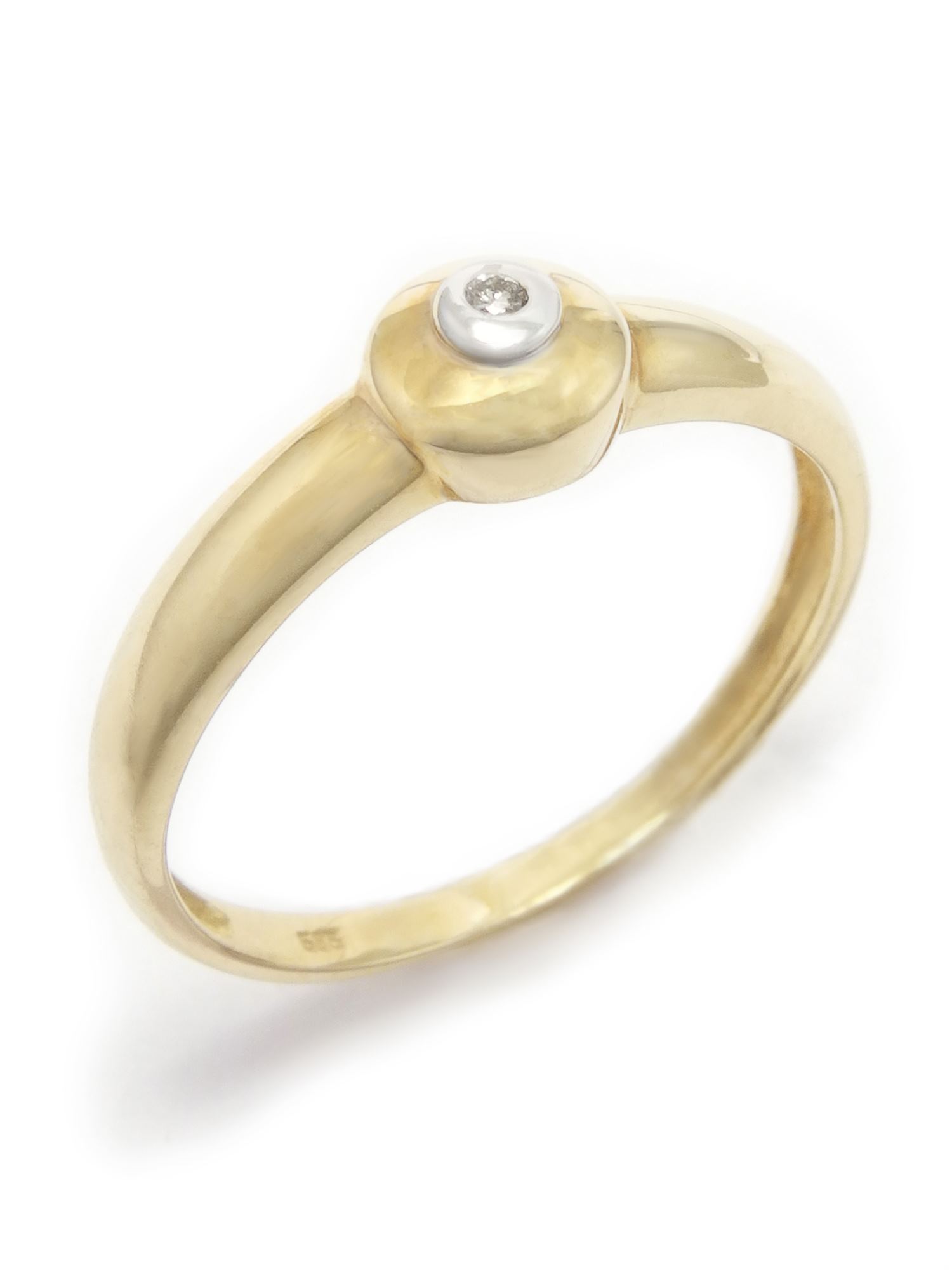 Bicolior Brilliant-Ring (0,01 ct.) 585/ Gelbgold Größe: 56