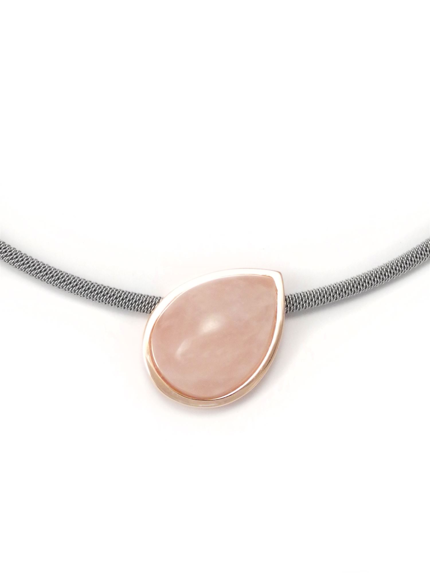 Yvette RiesRosenquarz Damencollier Bicolor 925/ Silber