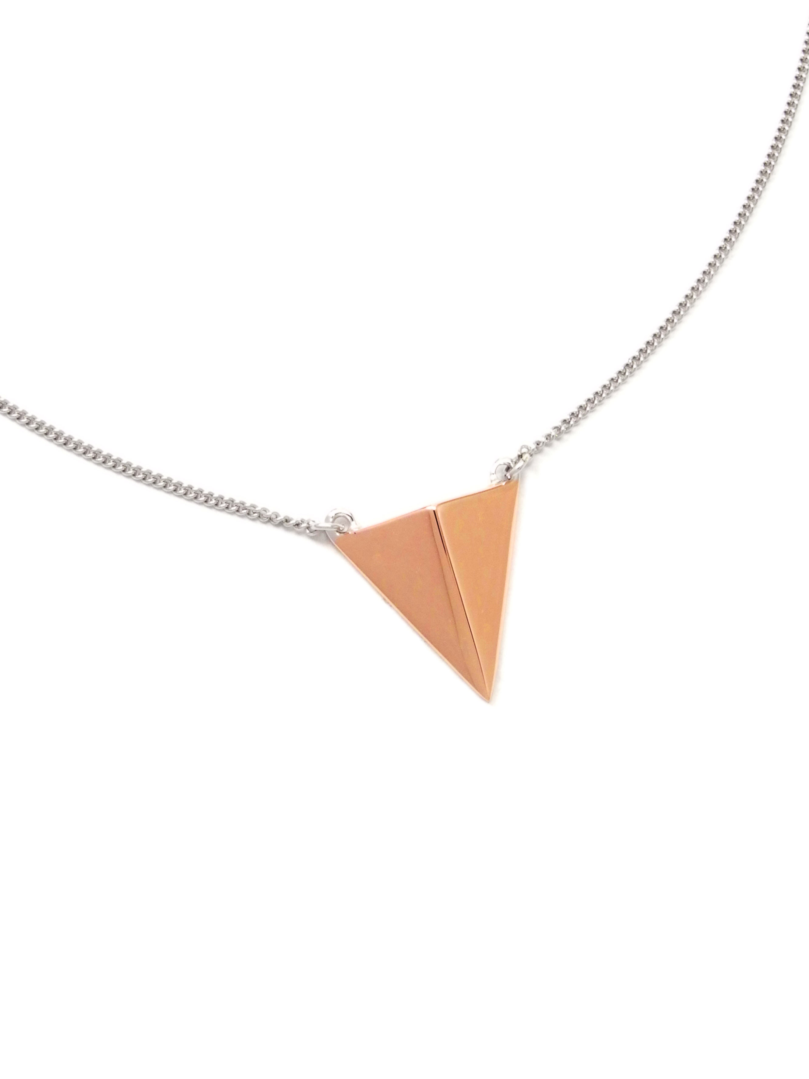 Damencollier mit Pyramidenförmigen Anhänger in Silber 42+3 cm