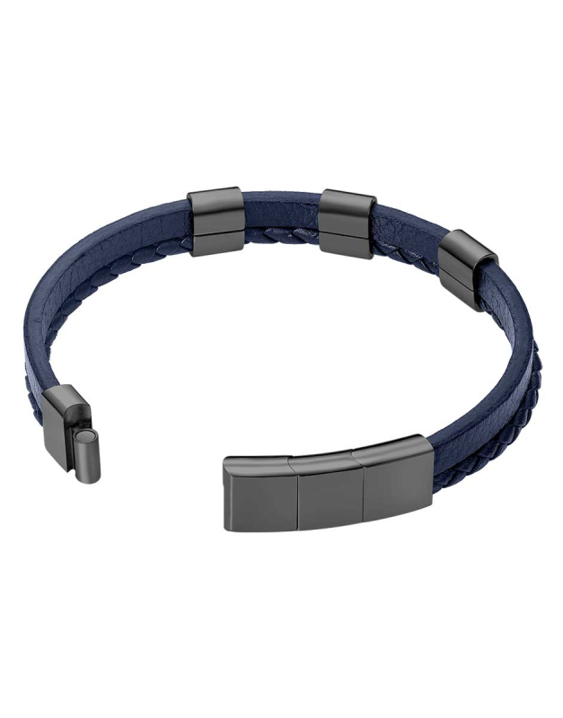 Police Unity Armband für Männer Dunkelblau/ Silber