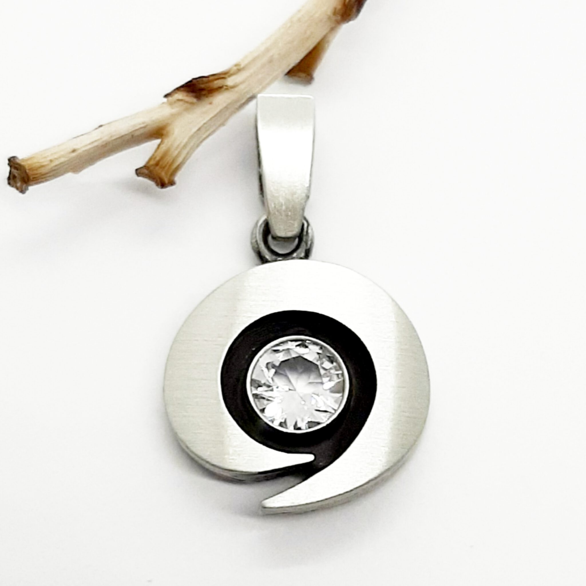 Nordform Schnecken-Anhänger Silber mit Bergkristall (17x21mm)