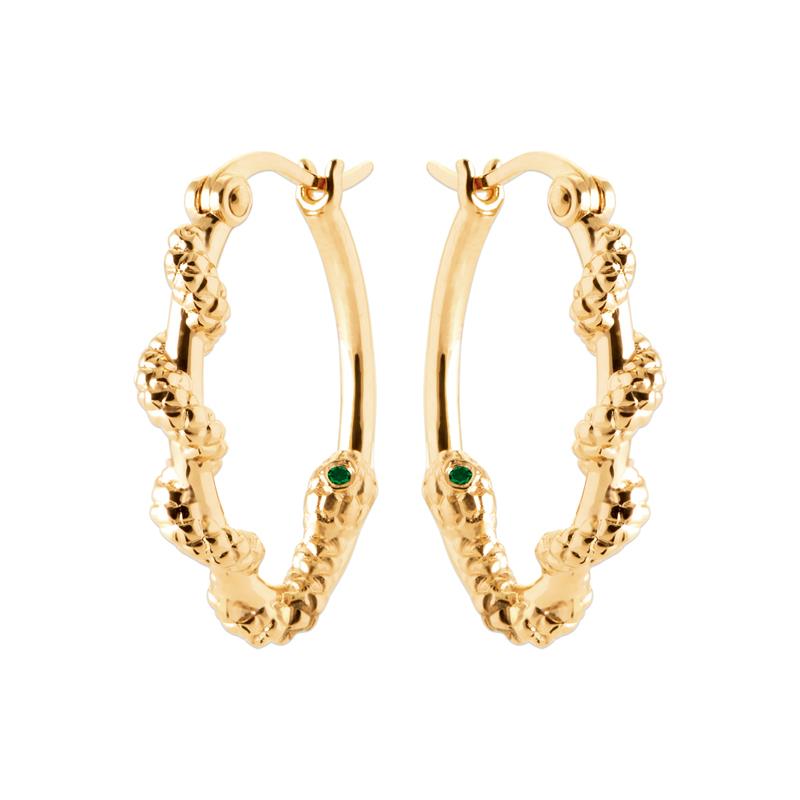 Schlangen Ohrringe mit einer 3 Micron starken 750er Vergoldung Schlangen Ohrringe mit einer 3 Micron starken 750er Vergoldung