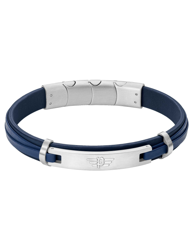 Police Looper Armband Blau für Männer 19 cm