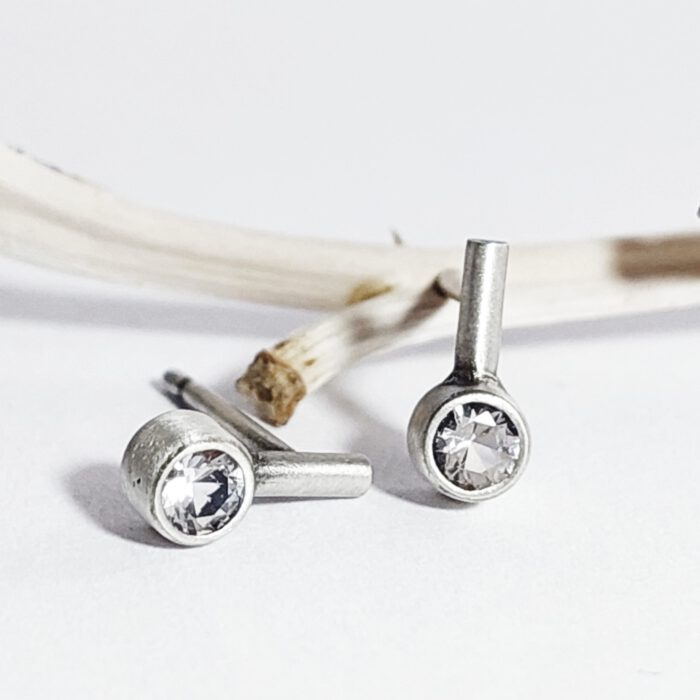 Nordform Kleine Ohrstecker (Kirsche) Silber Bergkristall