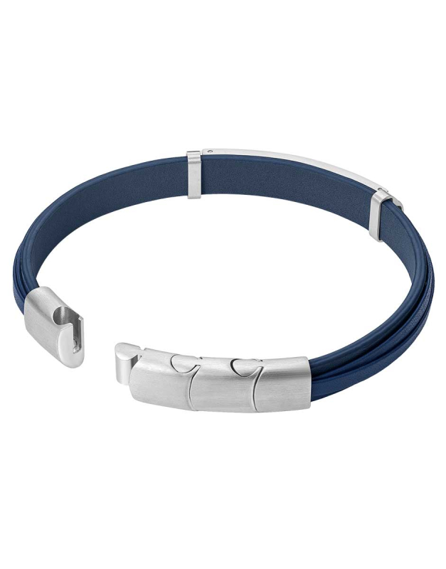 Police Looper Armband Blau für Männer 19 cm