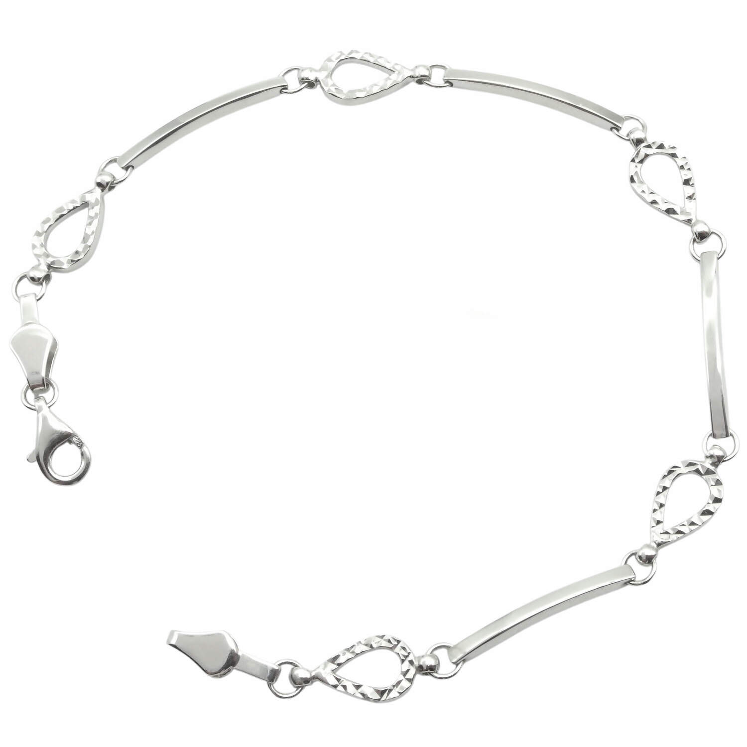 585 Weißgold Armband 19cm