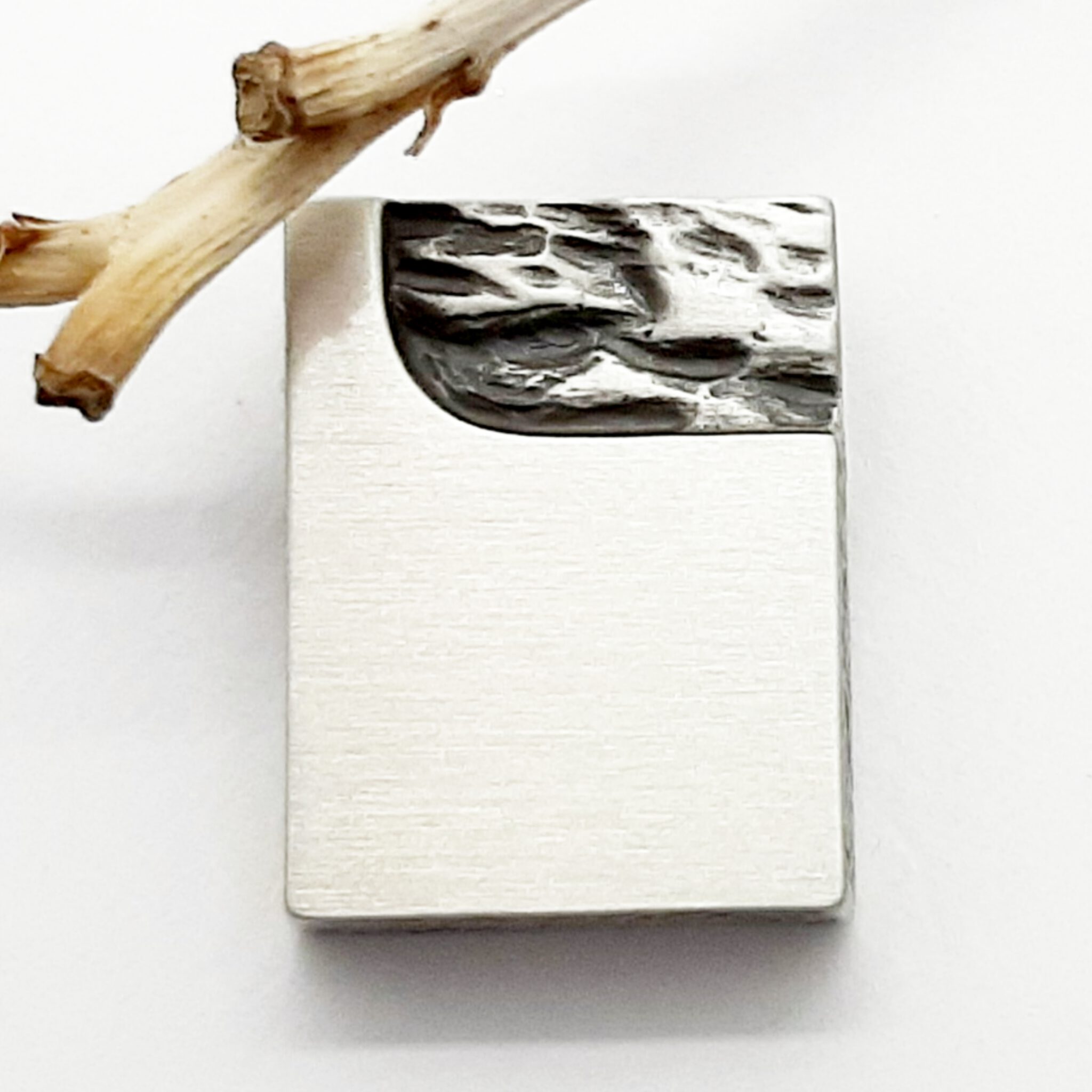 Nordform Quadratischer Herren-Anhänger Silber (15x20mm)