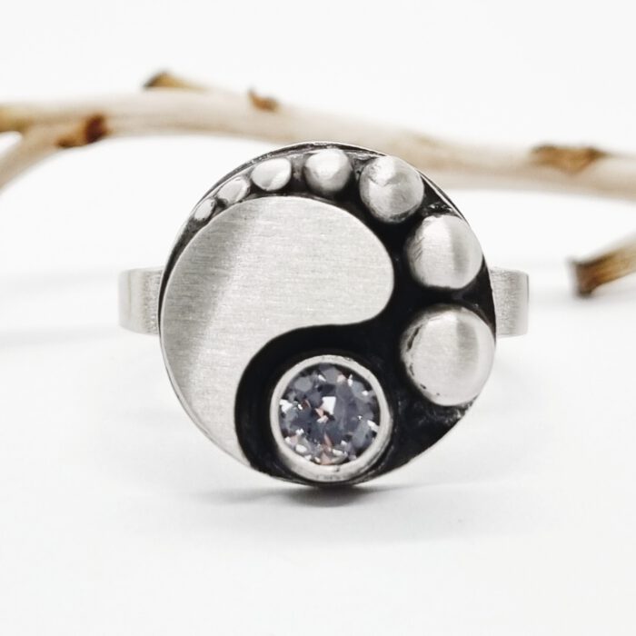 Nordform Ring (Sternensystem) Kopf Ø16mm Silber Bergkristall