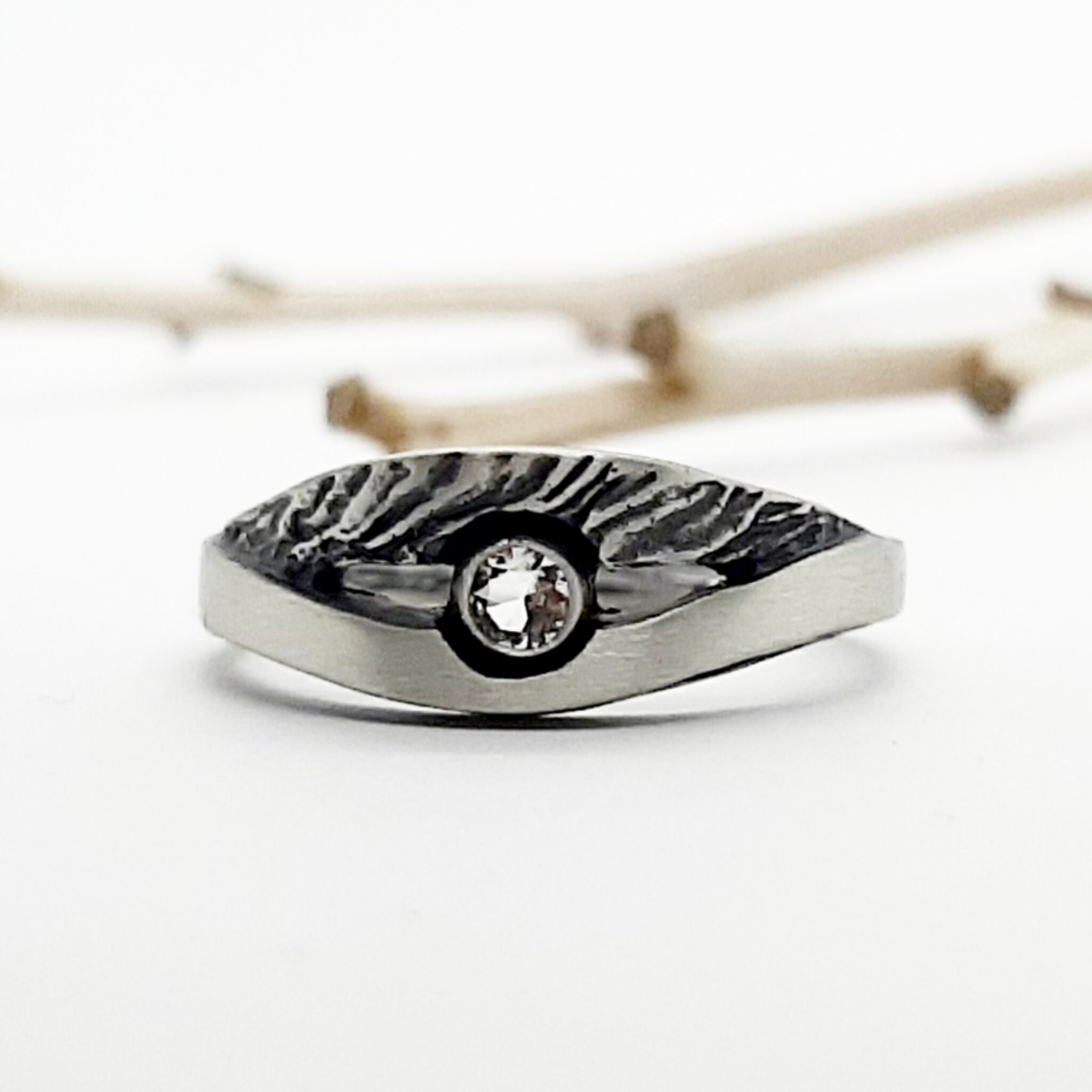 Nordform Bandring 6mm Silber Bergkristall