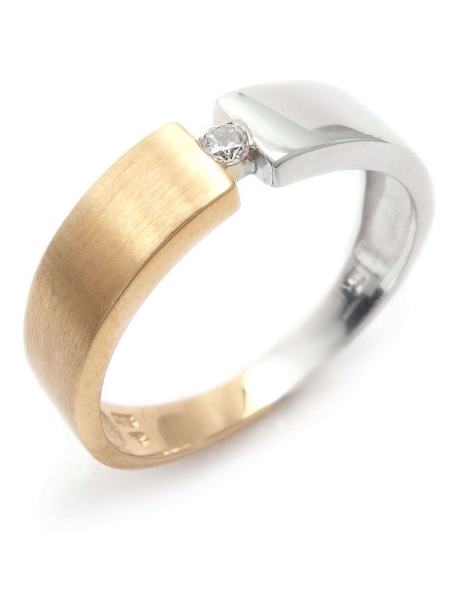 Bicolor Damenring 333/ Gebürstet mit Zirkonia - Größe: 56 Bicolor Damenring 333/ Gebürstet mit Zirkonia - Größe: 56