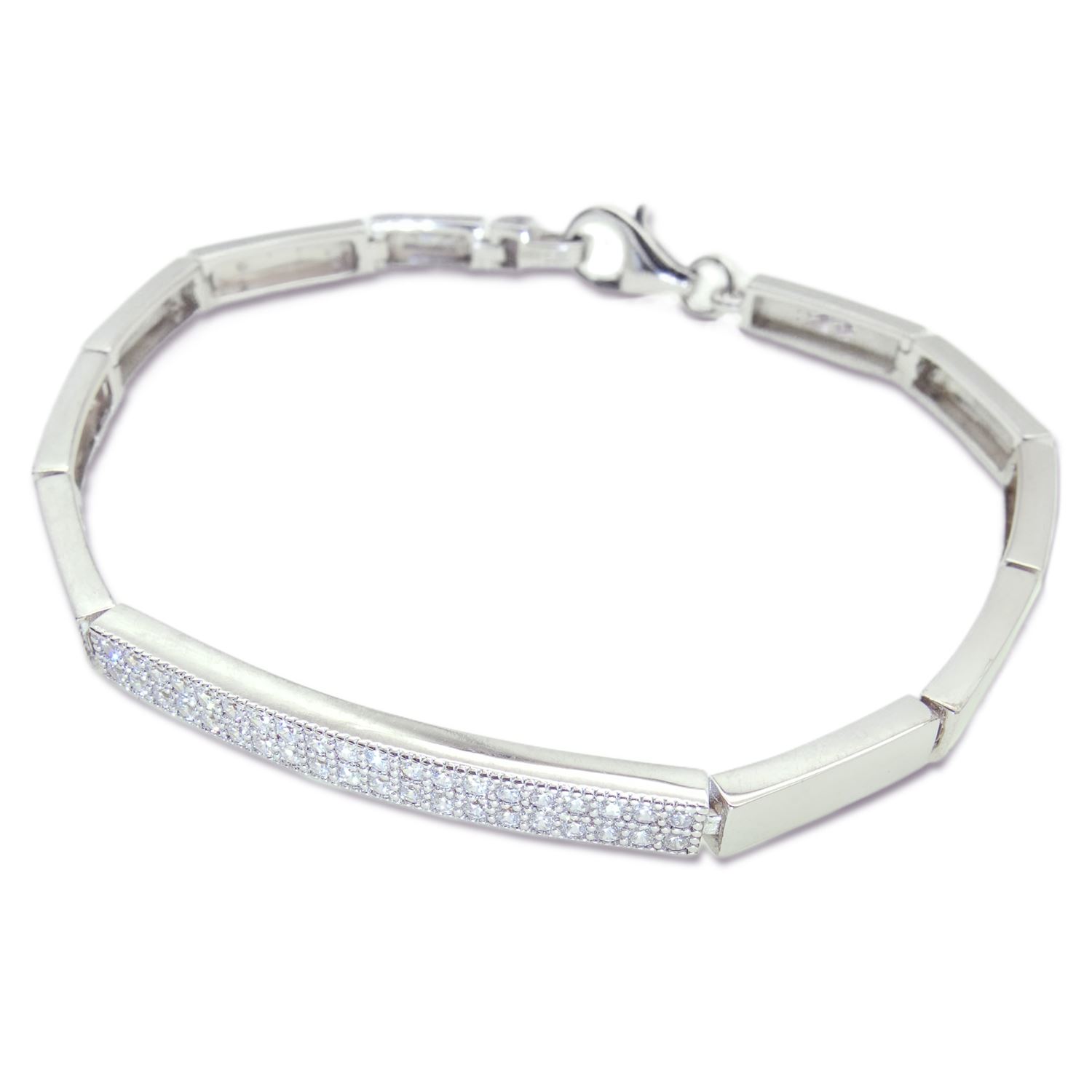 Tennisarmband aus 925/Silber mit Zirkonia-Steinen 18,5cm