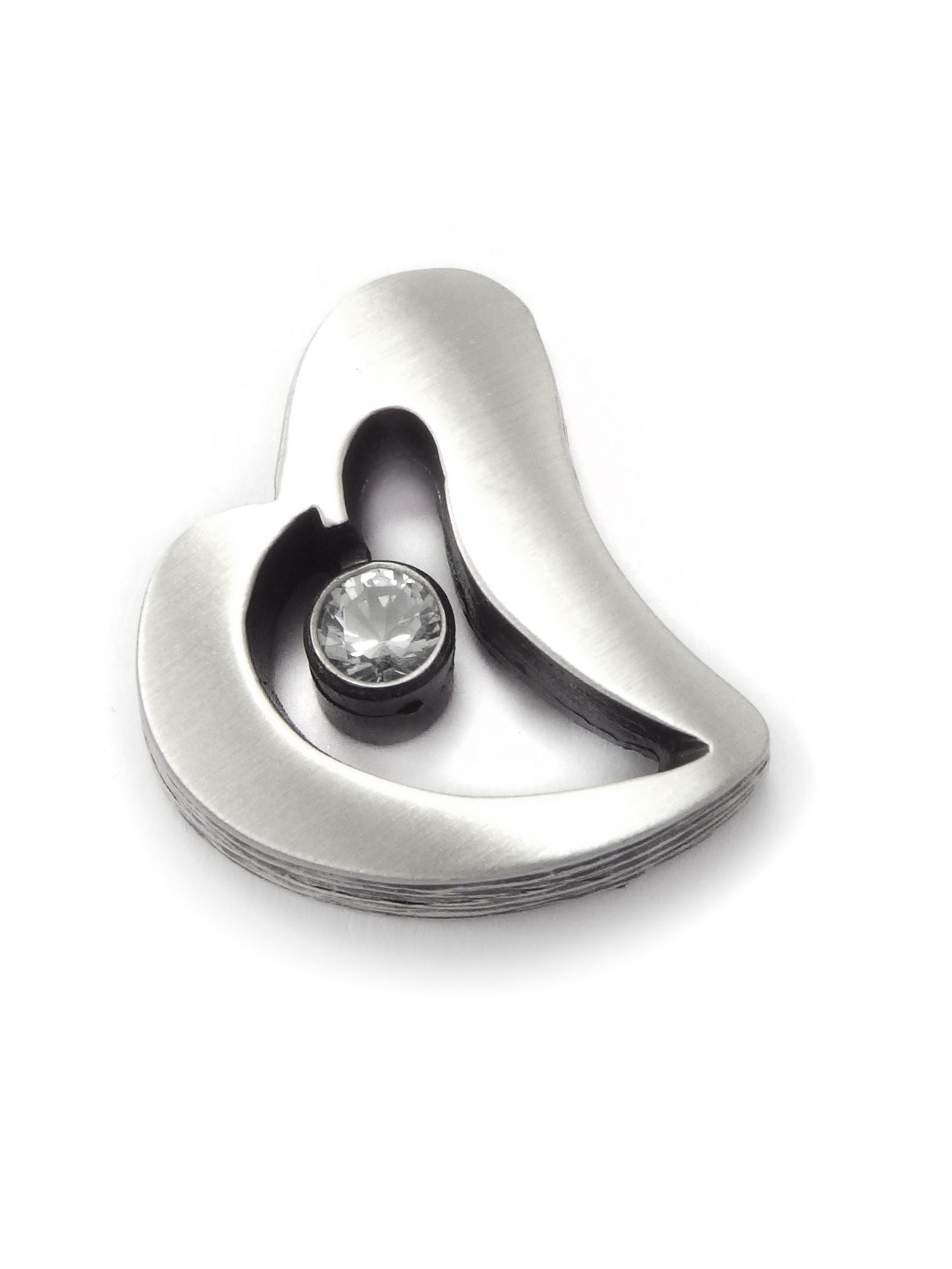 Nordform Herzanhänger in Silber mit Bergkristall