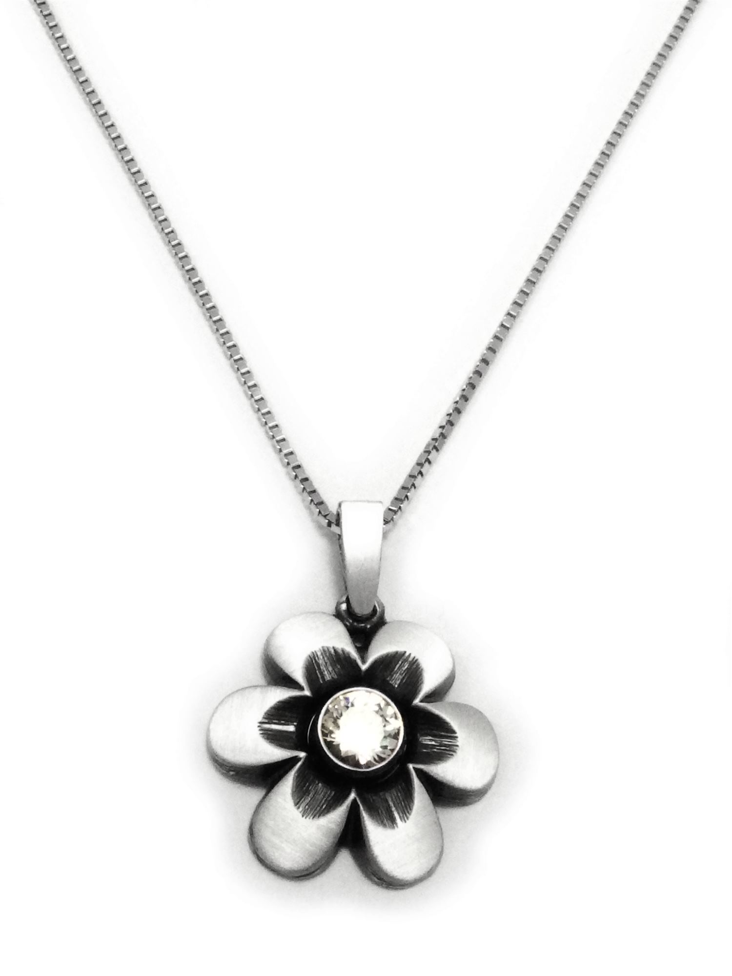 Nordform Blüten-Anhänger Silber an Venezianerkette