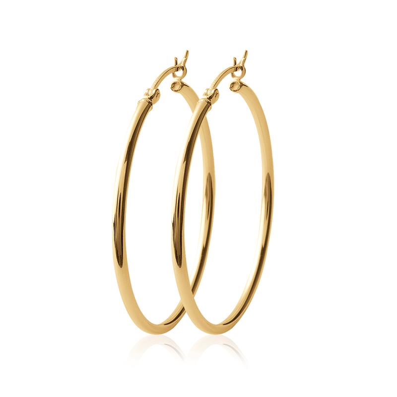 Große Creolen Ohrringe mit 3 Micron 750er Vergoldung