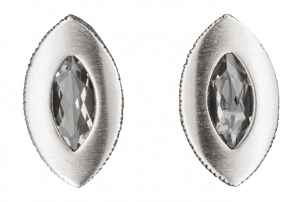 Nord-Form Mandelförmige Ohrstecker mit Bergkristall 925/