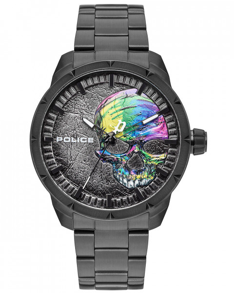 Police Unisex Erwachsene Analog Quarz Uhr mit Edelstahl Armband PL15715JSB.78M