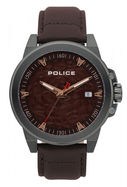 Police Herren Analog Quarz Uhr mit Leder Armband PL15398JSU.12