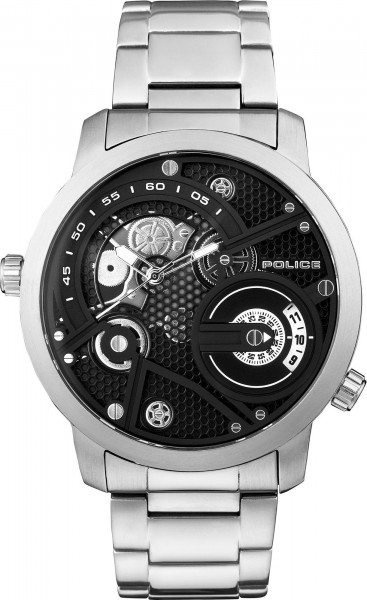 Police Unisex Erwachsene Analog Quarz Uhr mit Edelstahl Armband PL15471JS.02M