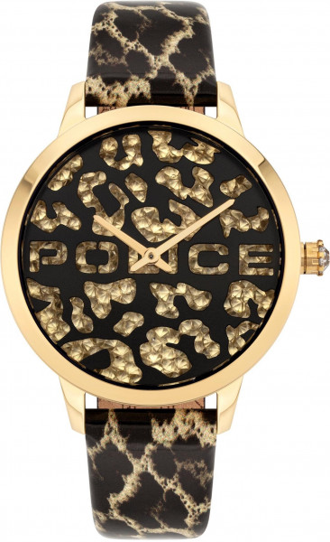 Police Unisex Analog Quarz Uhr mit Leder Armband PL16028MSG.02