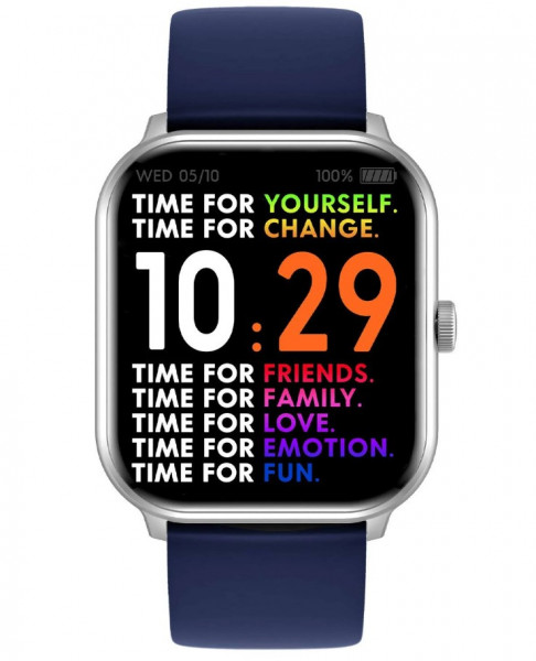 Ice-Watch Silbergraue Smartwatch für Herren/Unisex mit Silikonarmband
